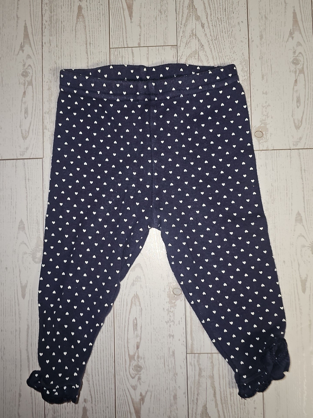 Carter's Navy Leggings with White Heart Print